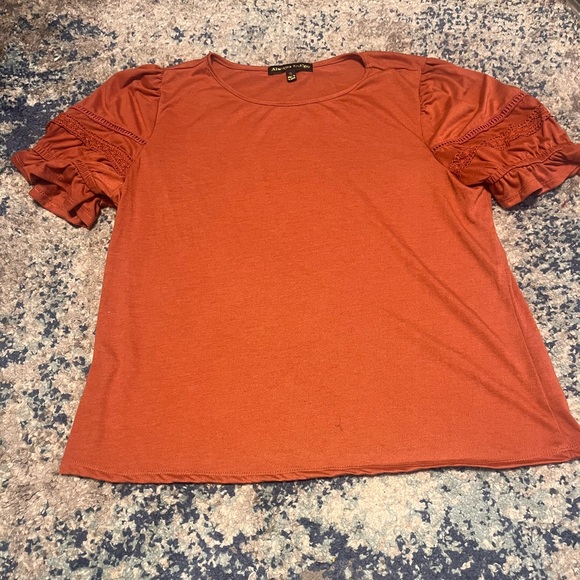 always indigo Tops - Always Indigo Ruffle Sleeve Top – Size XL